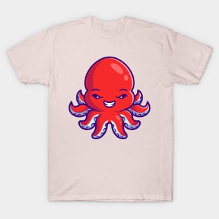 Cute Octopus Cartoon T-Shirt